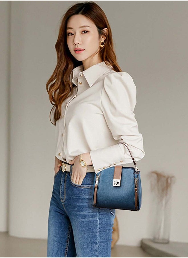 DUNISO - Women's crossbody bag, PU leather bucket shaped handbag, adjustable shoulder strap, suitable for storing mobile phones, power banks, umbrellas, cosmetics, 21.5 * 18.5 * 11.5cm - Image 1