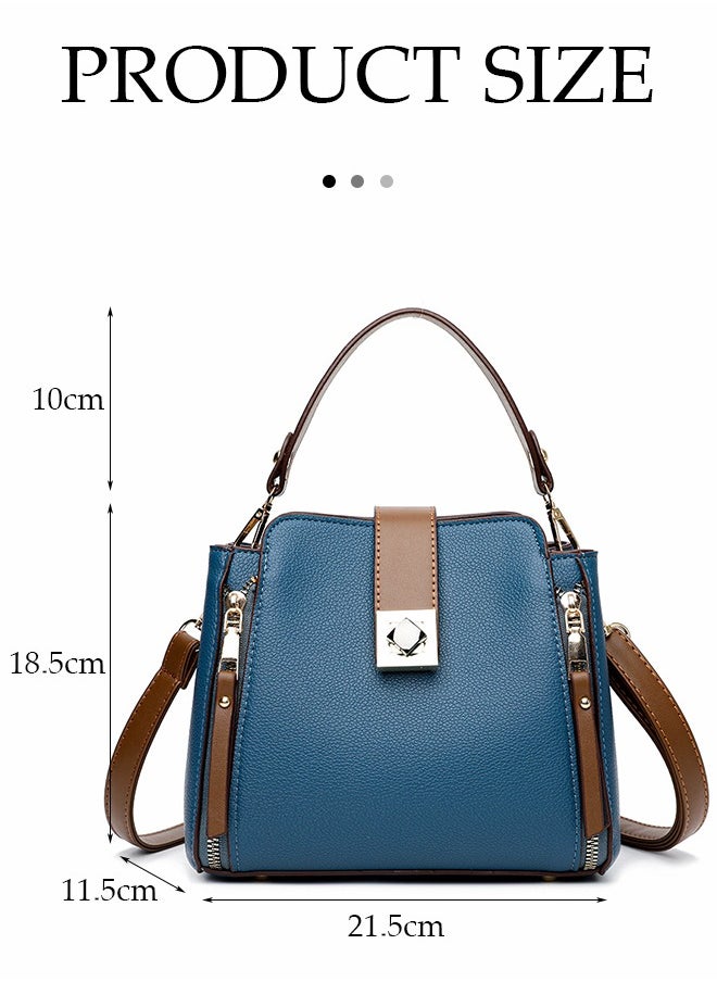 DUNISO Women's crossbody bag, PU leather bucket shaped handbag, adjustable shoulder strap, suitable for storing mobile phones, power banks, umbrellas, cosmetics, 21.5 * 18.5 * 11.5cm  - Image 3