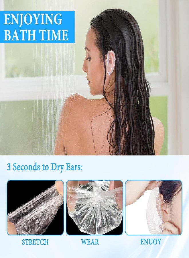 PKRFCJ 300pcs Waterproof Ear Covers for Shower, Hair Dye, Swimming; Plastic; Transparent; Unisex Adult - Image 3