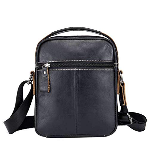 Hebetag Leather Shoulder Crossbody Bag for Men Women Business Travel Casual Messenger Briefcase Handbag Phone Wallet Tote Day Pack Black - Image 4