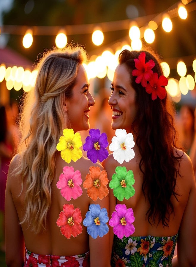 9 قطع من مشابك شعر زهرة بلوميريا، دبابيس شعر زهرة الكركديه الهاوايية، مشابك شعر زهرة فوسو صناعية ملونة، إكسسوارات شعر للنساء، أدوات تصفيف الشعر لحفلات الشاطئ في العطلات - Image 4