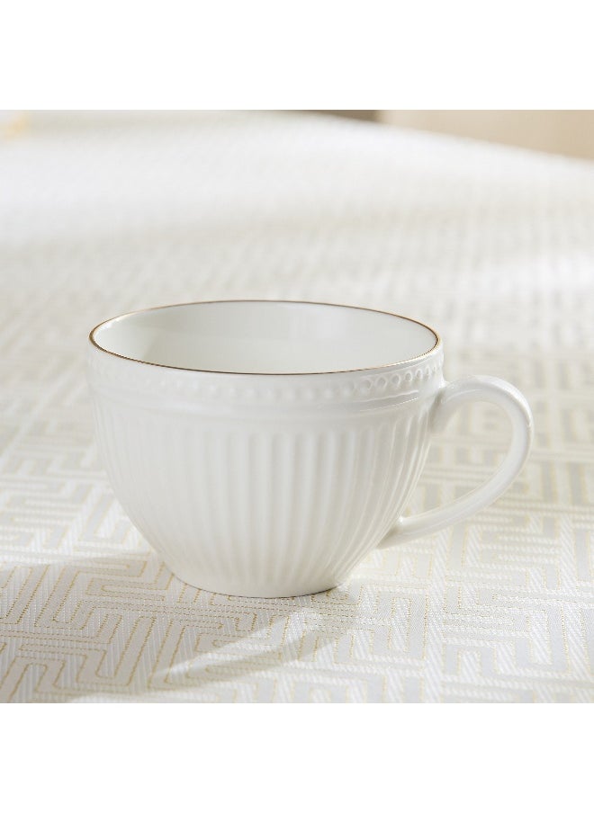 Home Box Embossed Tea Cup and Saucer with Line  - Image 3