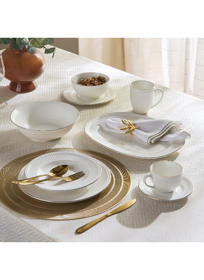 Home Box Embossed Tea Cup and Saucer with Line  - Image 4