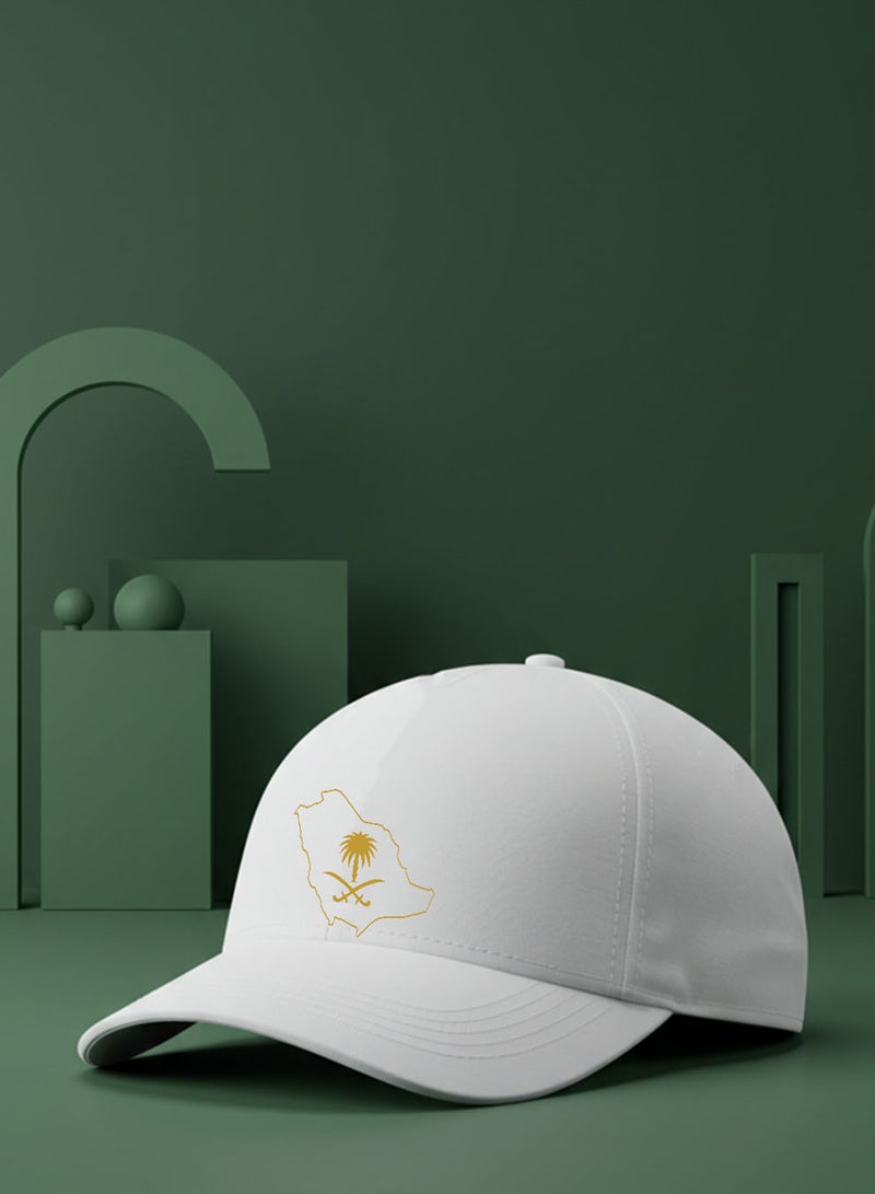 لوحة كاب مصنوع من القطن بتصميم خريطة المملكة لمناسبة اليوم الوطني السعودي وللتعبير عن حب الوطن في كل وقت - Image 4