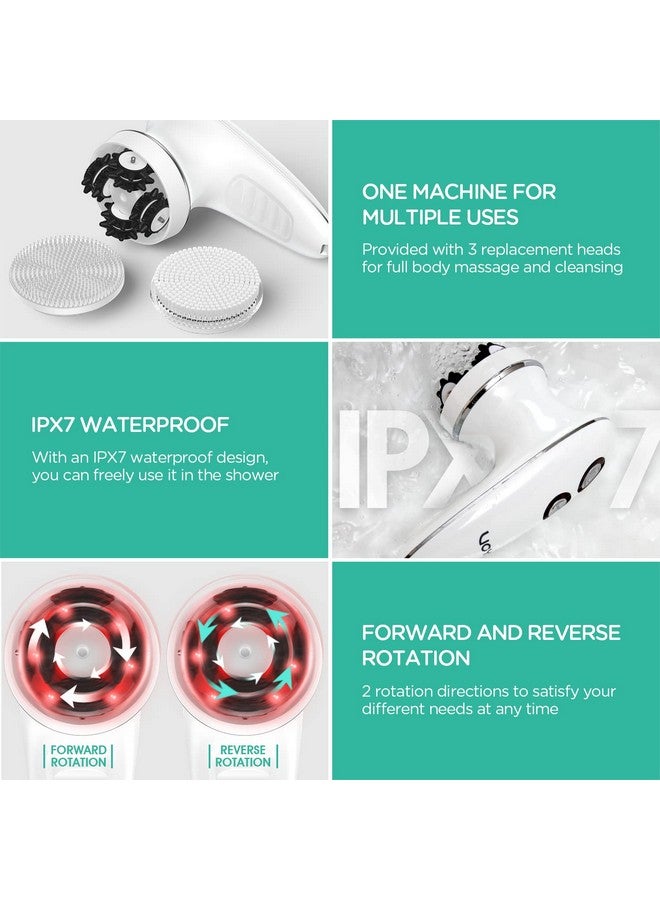 VOYOR Facial Massager Handheld & Face Brush, 3-IN-1 Electric Massager for Face, Head, Scalp, Hand & Leg, Body Skin & Hair Cleansing Brush, 3 Powerful Strength Levels, Cordless & Waterproof VRMM1 - Image 4