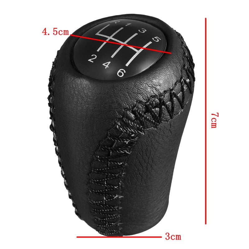 Black Leather Gear Stick Shift Knob 6 Speed for Mazda 3 BK BL/ 5 CR CW/ 6 II GH - Image 5