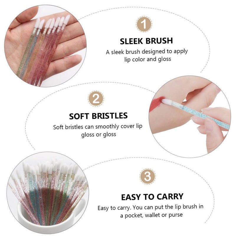 Disposable Lip Gloss Brush Makeup Applicators 350pcs Plastic Lipstick Applicator Wands Portable for Professional Makeup and Travel Use Assorted style - Image 3