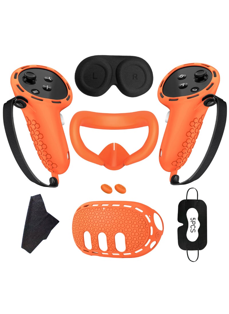 Quest3 silicone suit for Meta quest3 protective case VR accessories handle cover shading mask batch Orange Red