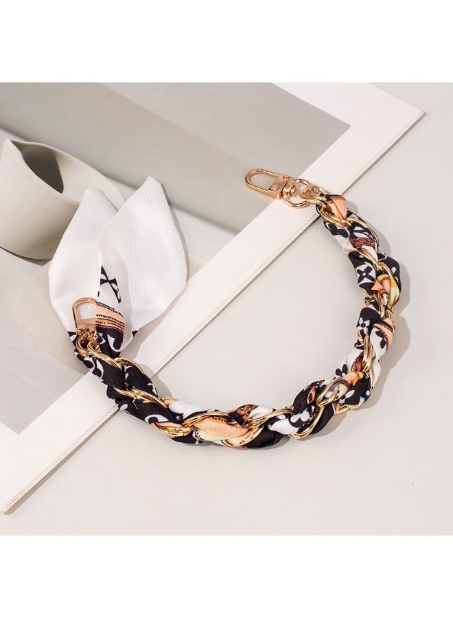 NIBEMINENT Beaded Phone Lanyard, Anti Lost Removable Wrist Strap,Chain Scarf Bracelet Pendant,Phone Keychain Lanyard,18/Black Series