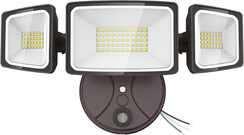 Onforu 70W LED Dusk to Dawn Flood Lights, 7000LM Brown Exterior Security Outdoor Lighting,IP65 Waterproof Outdoor 3 Adjustable Heads Photocell Light Fixture,6500K Floodlight for Garage,Patio,Yard - Image 1