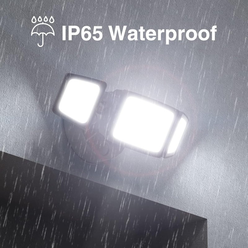 Onforu 70W LED Dusk to Dawn Flood Lights, 7000LM Brown Exterior Security Outdoor Lighting,IP65 Waterproof Outdoor 3 Adjustable Heads Photocell Light Fixture,6500K Floodlight for Garage,Patio,Yard - Image 5