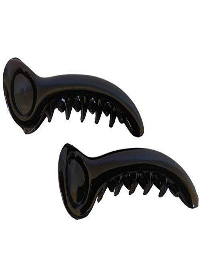 Styling success Black Plastic Small Solid Banana Hair Clips/Clutcher for Women -Combo of 2 Pieces - Image 1