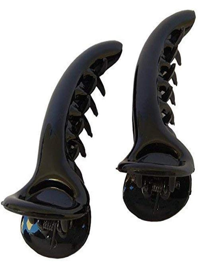 Styling success Black Plastic Small Solid Banana Hair Clips/Clutcher for Women -Combo of 2 Pieces - Image 2