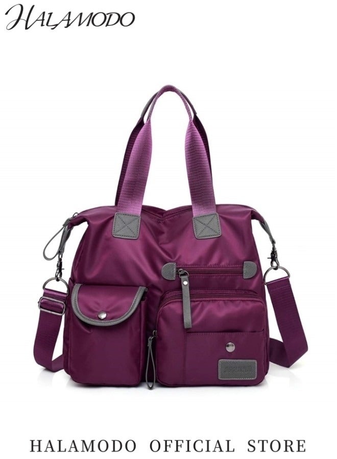 هالامودو حقيبة حمل نسائية متعددة الأغراض، حقيبة يد متعددة الجيوب لحقيبة يد كبيرة لحقيبة يد نسائية من النايلون بمقبض علوي - Image 2