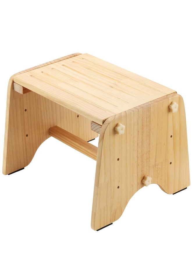 AIMOADO 9" Wooden One Step Stool, Todder Step Stool Wood for Kids/Adults/Elderly, 200 Lbs Beside Stepstool for Bathroom, Kitchen, Bedroom (Natural, Pine) - Image 1