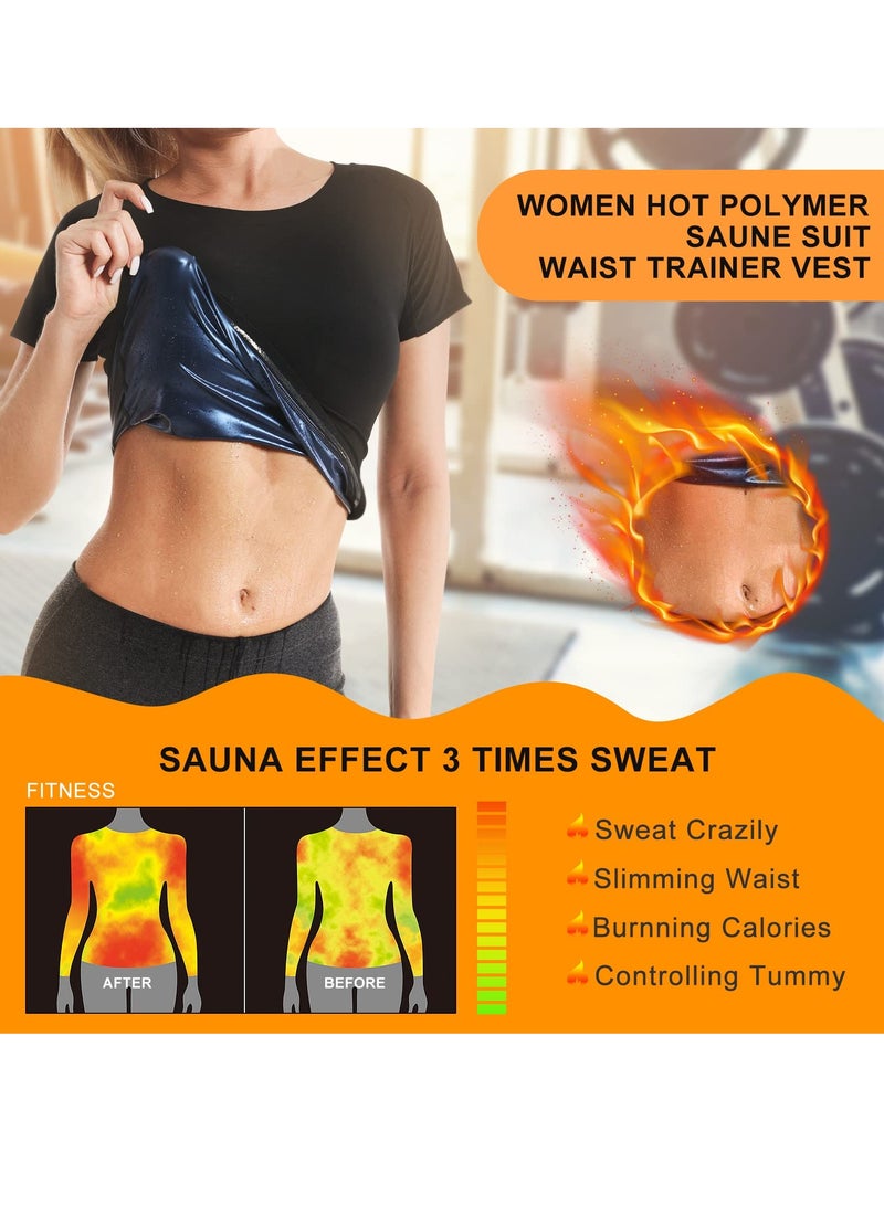 SYOSI Women's Sauna Suit - Neoprene-Free Waist Trainer Vest and Sweat Suit for Effective Fitness, and Body Shaping L/XL - Image 3