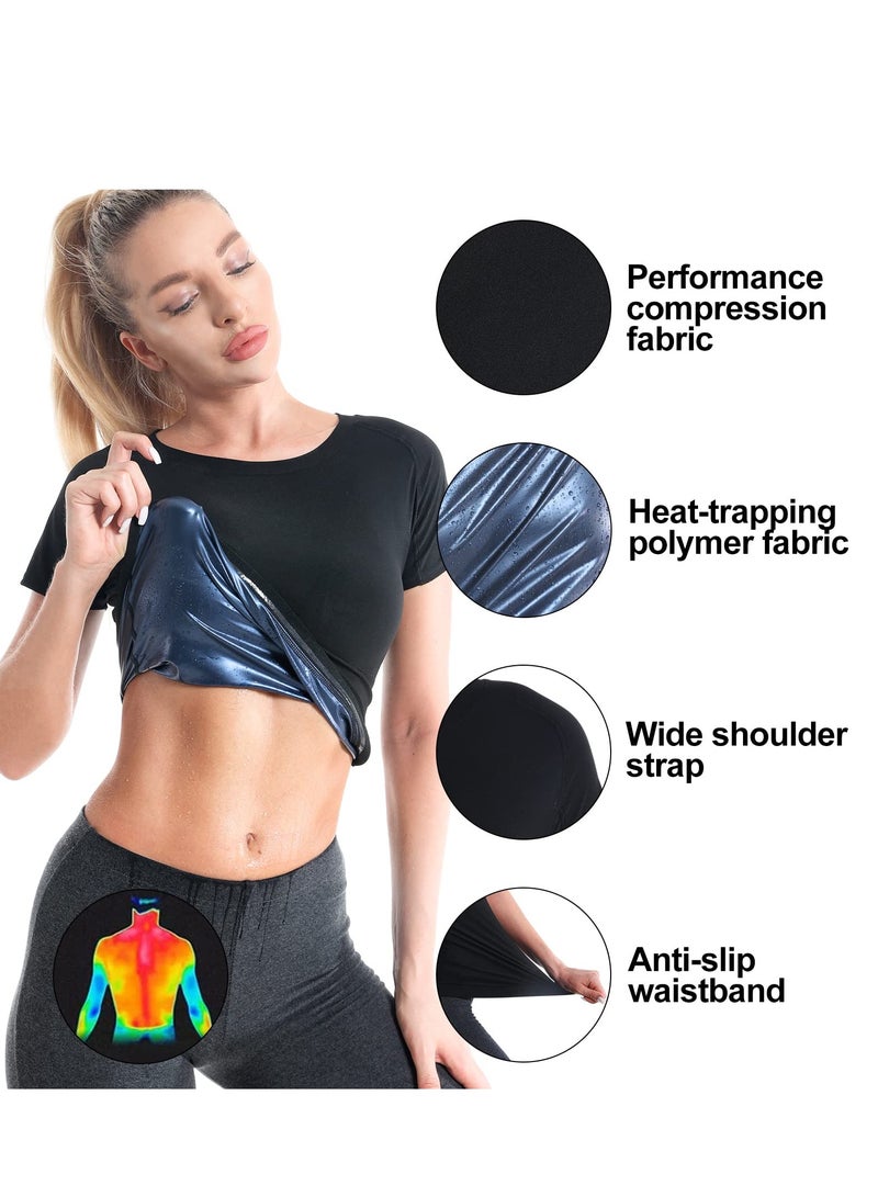 SYOSI Women's Sauna Suit - Neoprene-Free Waist Trainer Vest and Sweat Suit for Effective Fitness, and Body Shaping L/XL - Image 4