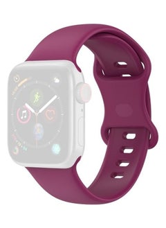 PROMASS Silicone Replacement Watchbands For Apple Watch Series 7/6/SE/5/4/3/2/1 45/44/42mm Size: Large Red Wine 
