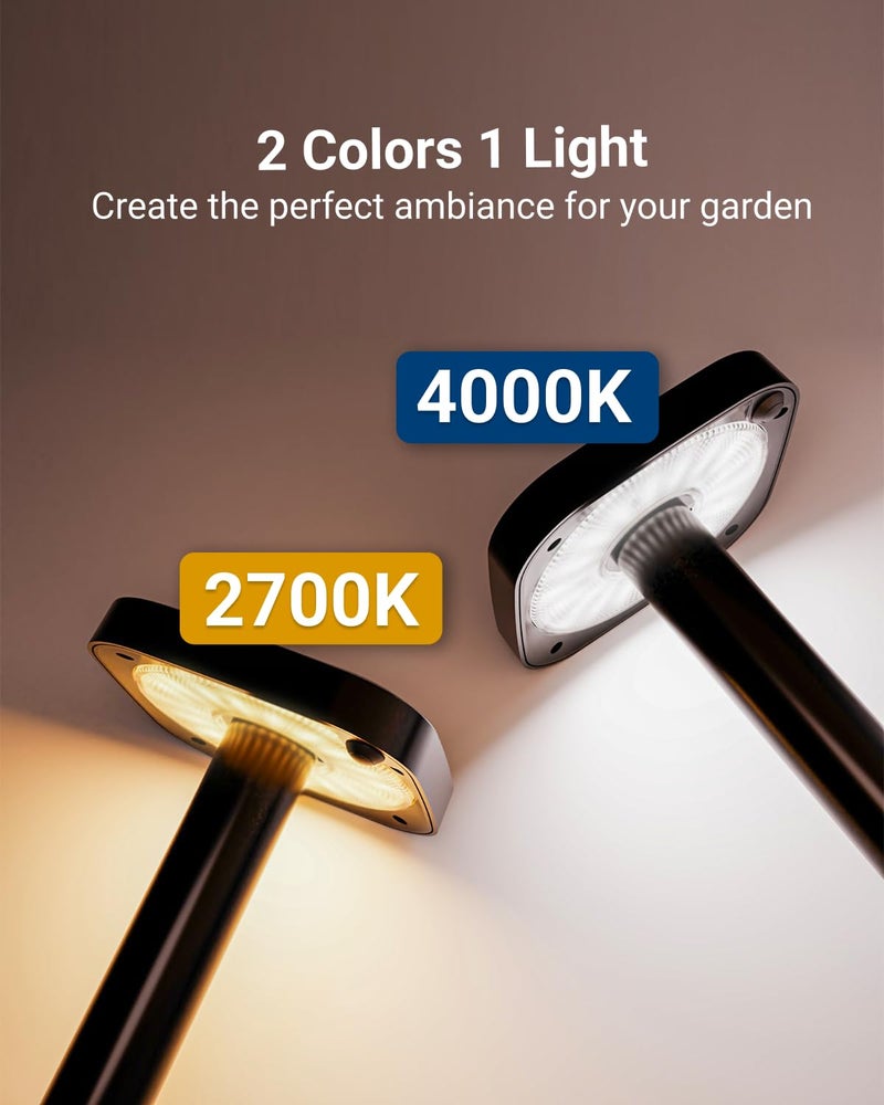 Sunco Lighting Sunco 6 Pack 2W LED Square Solar Pathway Walkway Driveway Backyard Patio Garden Outdoor Residential Super Bright Light, 120 Lumens, 2CCT 2700K Soft White/4000K Cool White, Dimmable, 3.7V - Image 5