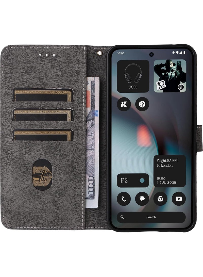 For Nothing Phone 3 Flip Cover with Detachable Lanyard, PU Leather Full Body Protection Shockproof Flip Mobile Phone Case, RFID Anti-theft Brush Folio Wallet Case - Image 5
