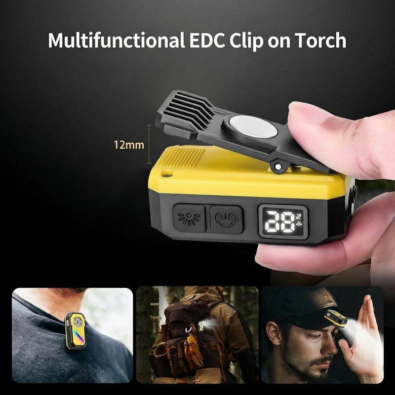 LETOUR Rechargeable EDC Flashlight - 300 Lumens Dual Light Sources, Clip-on Torch with Magnetic Attachment, USB-C Charging - Image 4