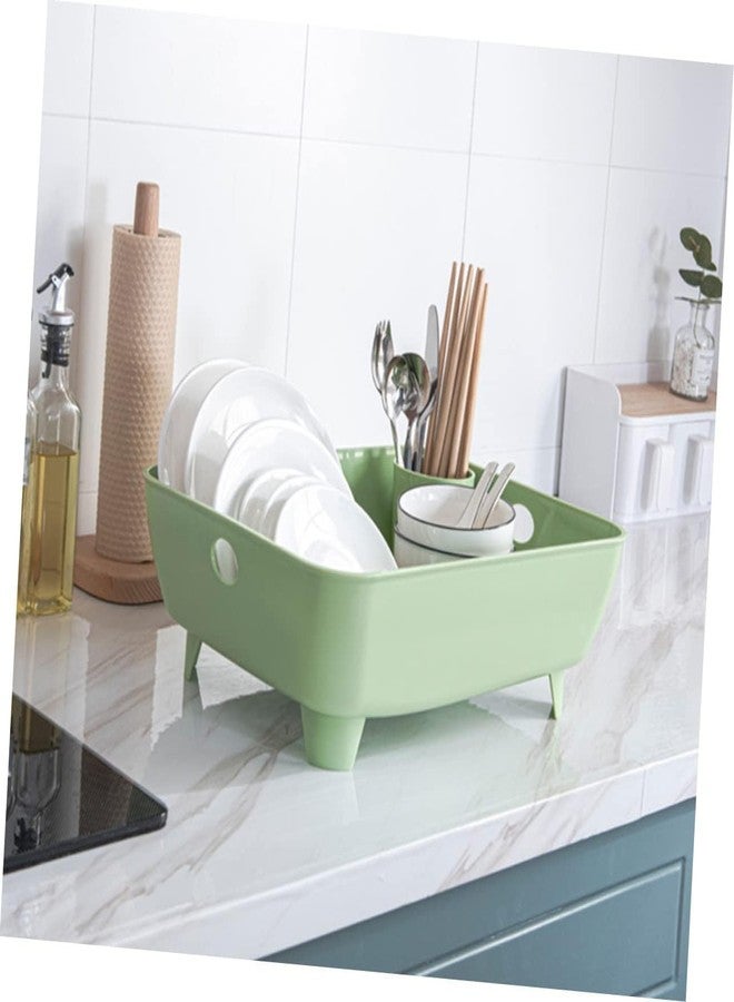 MAPPLE CREATION Dish Drying Rack, Extendable Dish Rack Dinnerware Drainer Organizer, Multifunctional Drying Rack for Kitchen Counter with Cutlery Holders, Kitchen Organizer for Dishes Spoons (Green) - Image 5