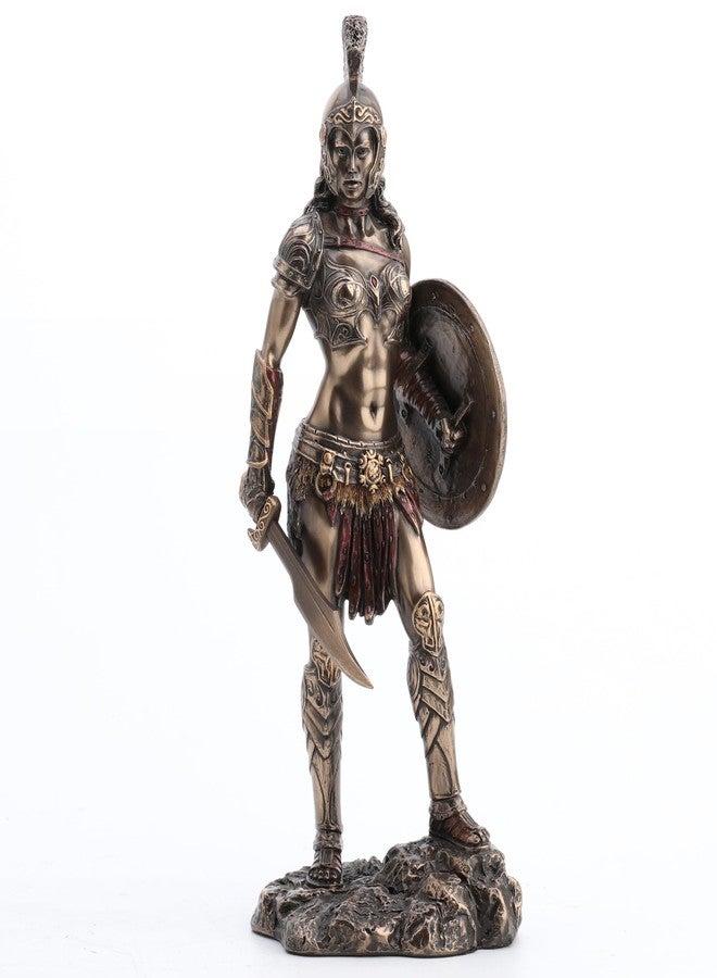 Veronese Design 9" Tall Amazon Warrior Wielding Sword and Shield Cost Cast Bronzed Resin Sculpture Collectible Figurine Greek Roman Spartan Gift - Image 1
