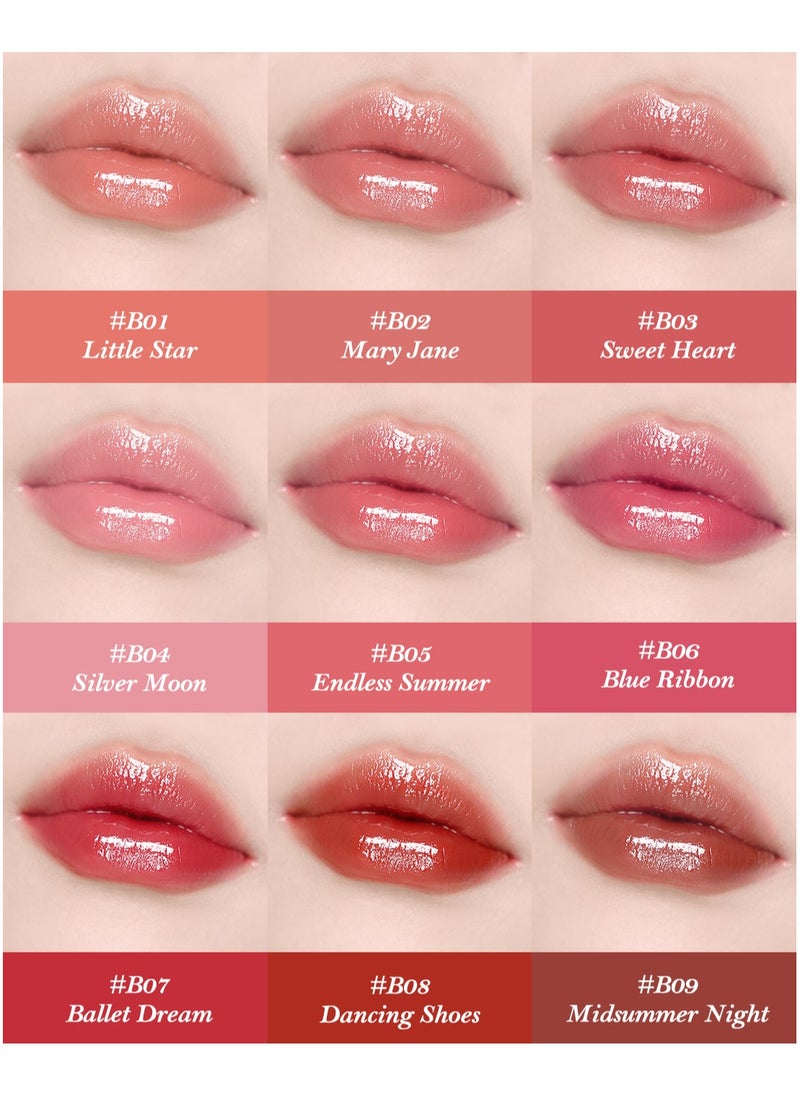 Flower Knows - Swan Ballet Solid Lip Glaze Mirror Lipstick Processional Makeup Lip-gloss Moisturizing Korean Hydrating Lipstick (B09 Midsummer Night) - Image 1