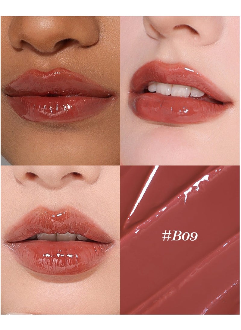 Flower Knows - Swan Ballet Solid Lip Glaze Mirror Lipstick Processional Makeup Lip-gloss Moisturizing Korean Hydrating Lipstick (B09 Midsummer Night) - Image 1