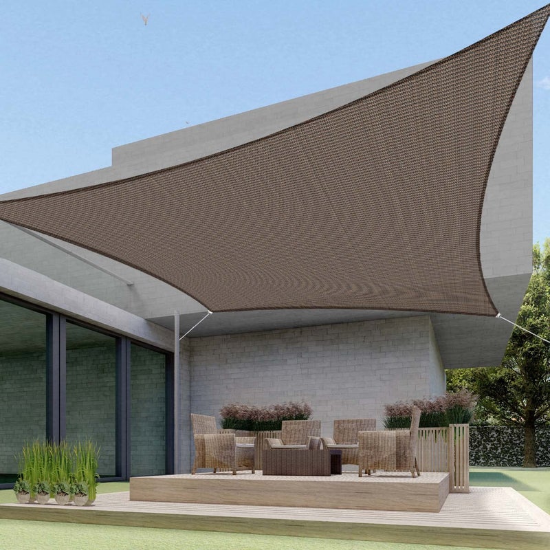 ECOOPTS ECOOPTS 10'x14' HDPE Sun Shade Sail Rectangle Canopy Shades for Outdoor Patio Pergola Cover Blockage 95% UV  - Image 2