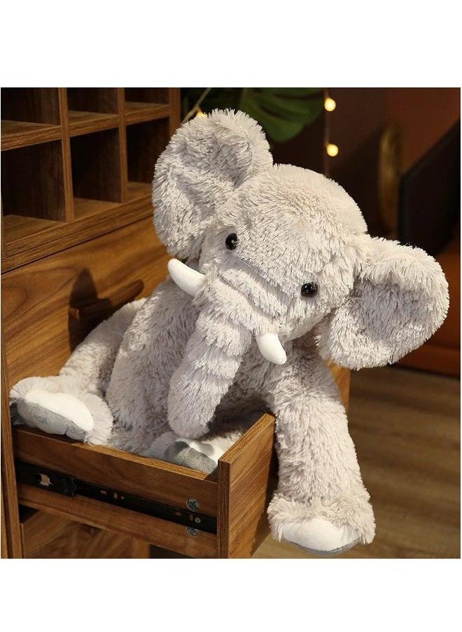 Elephant Plush Pillow, 45cm Stuffed Body Realistic Cute Co-sleeping Toy, Soft Backrest for Home Decor  - Image 5
