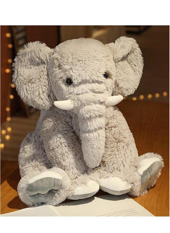 Elephant Plush Pillow, 45cm Stuffed Body Realistic Cute Co-sleeping Toy, Soft Backrest for Home Decor  - Image 4