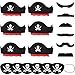 Halatool 6 Set Pirate Accessories for Kids Include 6 Felt Pirates Hats with 6 Eye Patches and 6 Mustaches Pirate Costume Accessories for Halloween Masquerade Cosplay Party Favors Decor - Image 2