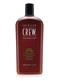 AMERICAN CREW 3-In-1 Tea Tree Shampoo & Conditioner & Body Wash For Men 33.8 oz Shampoo & Conditioner & Body Wash  - Image 1