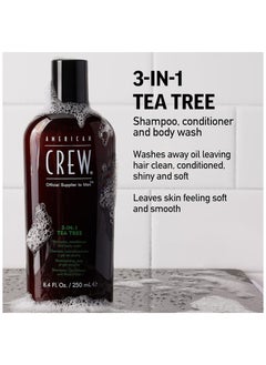 AMERICAN CREW 3-In-1 Tea Tree Shampoo & Conditioner & Body Wash For Men 33.8 oz Shampoo & Conditioner & Body Wash  - Image 3