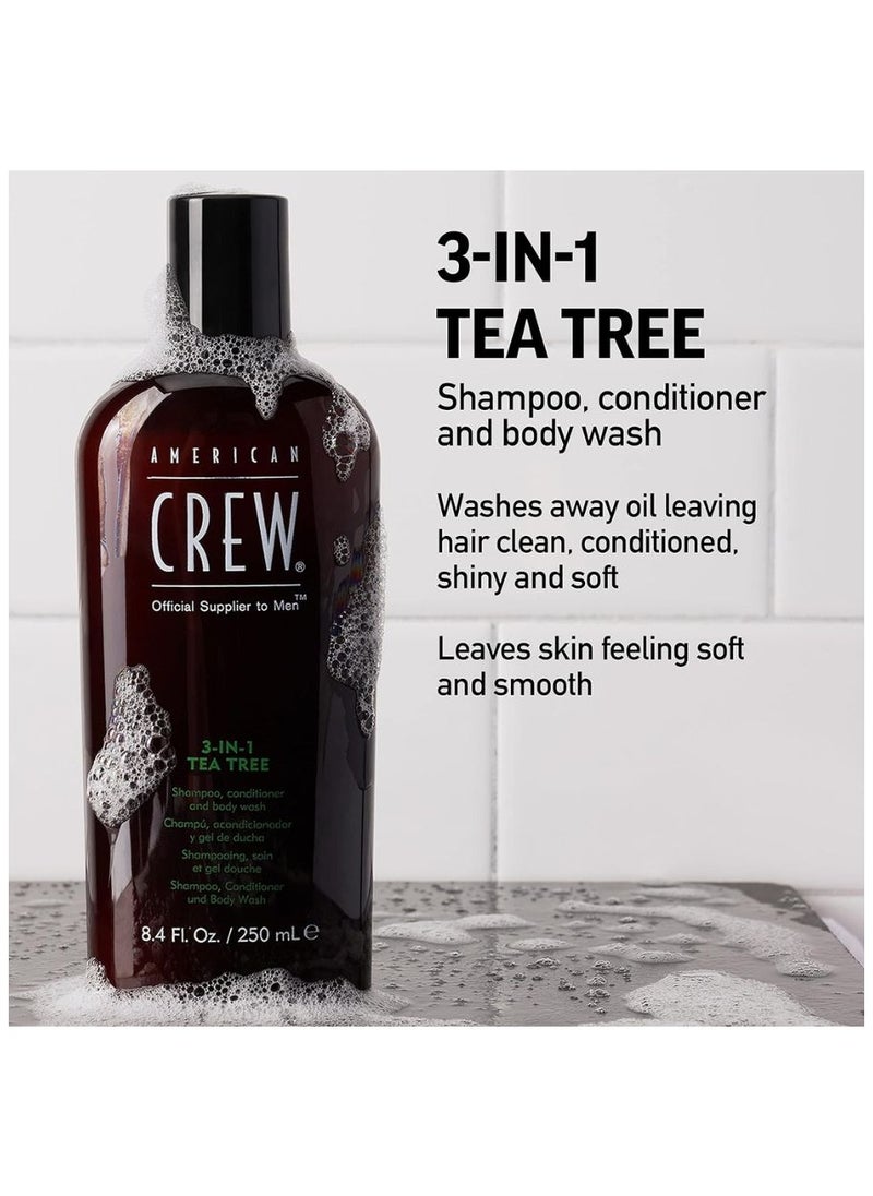 AMERICAN CREW 3-In-1 Tea Tree Shampoo & Conditioner & Body Wash For Men 33.8 oz Shampoo & Conditioner & Body Wash  - Image 3