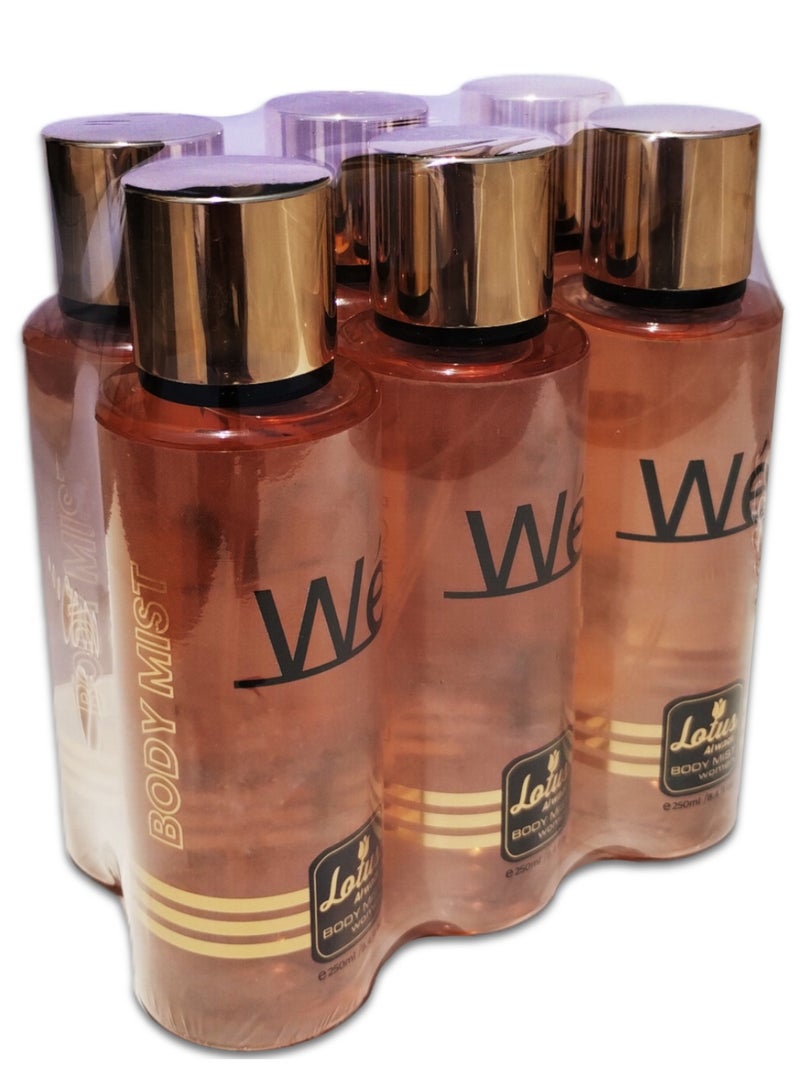 Lotus Alwadi Lotus Al Wadi Wé Fragrance Body Mist Women Collection for Long-Lasting Odor Protection 8.4 Ounce (6 piece Gift Set)  - Image 4