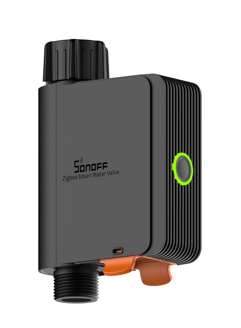 سونوف مؤقت الري الذكي سونوف Zigbee 3.0، وحدة تحكم بالرشاشات الذكية متوافقة مع أليكسا وجوجل هوم، لأتمتة توقيت الري، مؤقت مياه لخرطوم الحديقة وسقي العشب والمسبح في الهواء الطلق، الموديل SWV-NH، اللون أسود. - Image 1