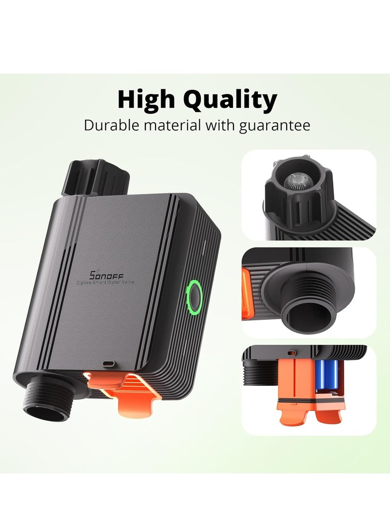 سونوف مؤقت الري الذكي سونوف Zigbee 3.0، وحدة تحكم بالرشاشات الذكية متوافقة مع أليكسا وجوجل هوم، لأتمتة توقيت الري، مؤقت مياه لخرطوم الحديقة وسقي العشب والمسبح في الهواء الطلق، الموديل SWV-NH، اللون أسود. - Image 5