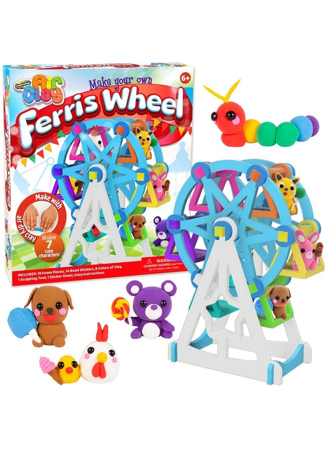 Creative Kids Creative Kids Air Dry Clay Ferris Wheel Kit - Easy Modeling 7+ Clay Characters- Includes 8 Clay Colors, Art Supplies and Sculpting Tool- Arts & Crafts Birthday Gift for Boys and Girls 6+ Years Old  - Image 1