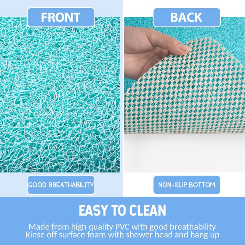 Hargiis Non-Slip Bathtub Mat, Anti Slip Shower Mat, Fast Drying Bathtub Mats, Foot Scrubber Mat, Anti Slip Mat for Tub, Floor, Bathroom, Kitchen, Home, Hotel (Turquoise Blue 24"Ã—16") - Image 4