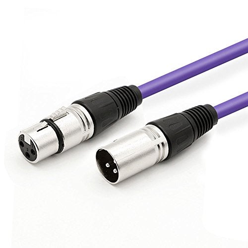 Dremake 100 Foot Speaker Snake Cord XLR 3Pin Male to Female Microphones Cord for Live Sound & Stage, DJ, Pro, Karaoke - Purple - Image 1