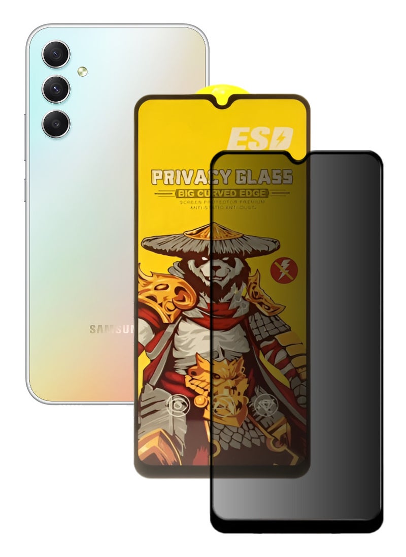 ESD Tempered Dustproof Privacy Glass Screen Protector Compatible For Samsung Galaxy A34 5G - Image 1
