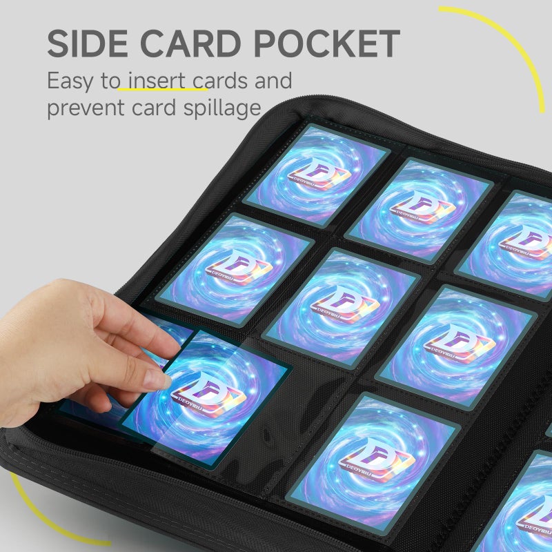Deoyibu 9 Pocket Card Binder,360 Pockets Trading Card Binder,Double Sided Pocket Collection Binder,Card Folder for MTG,TCG,Game Cards,Sport Cards,Black - Image 5