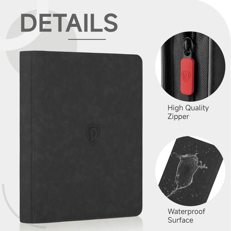 Deoyibu 9 Pocket Card Binder,360 Pockets Trading Card Binder,Double Sided Pocket Collection Binder,Card Folder for MTG,TCG,Game Cards,Sport Cards,Black - Image 2