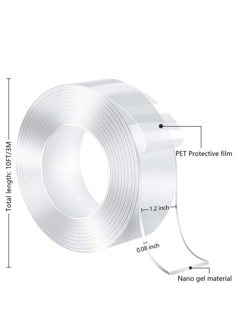 ECVV 3 Meter Magic Improvement Double Sided Tape Mounting Transparent Trace Less Acrylic REUSe Washable Waterproof Adhesive Tape 3M  - Image 2
