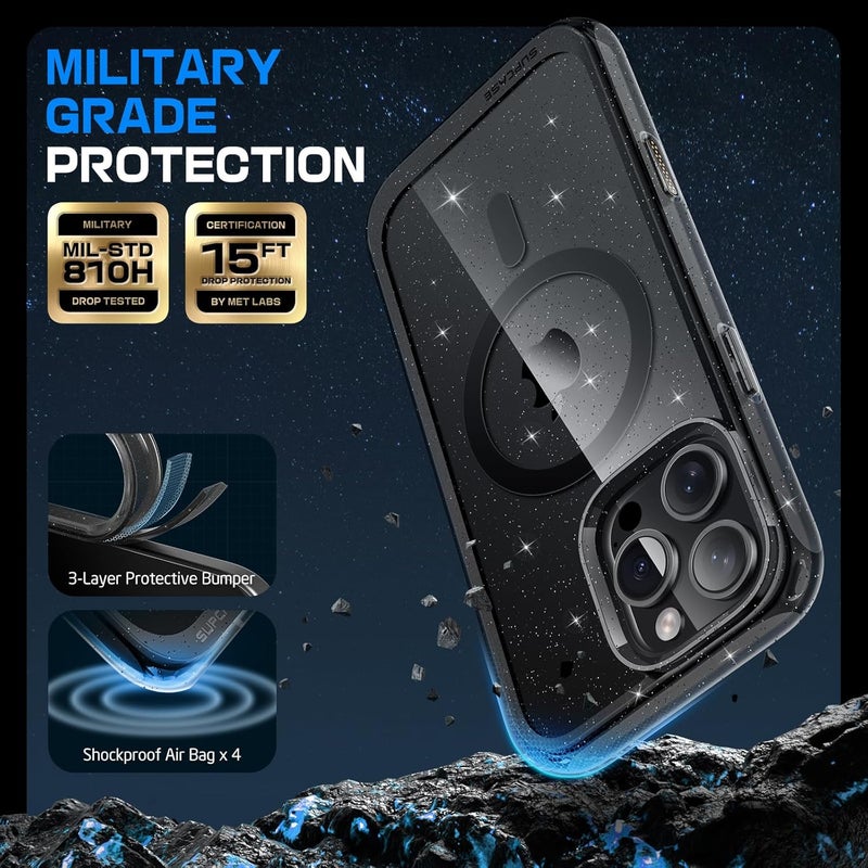 SupCase For Iphone 16 Pro Max Case With Camera Control Capture Button Unicorn Beetle Mag , Compatible With Magsafe Military-Grade Protection Slim Clear Magnetic Phone Case Glitterblack - Image 5