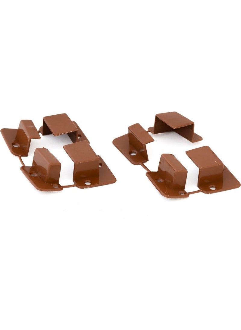 Mavitrend 17X25 Fly Screen 4 Piece Shoes 5 Sets Brown Colored Fly Screen Mounting Shoes