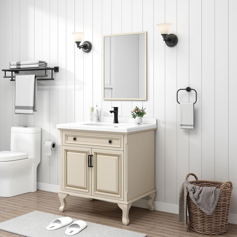 Angle Simple Matte Black Towel Ring Swivel, SUS 304 Stainless Steel Bathroom Hand Towel Holder for Wall Mount - Image 2