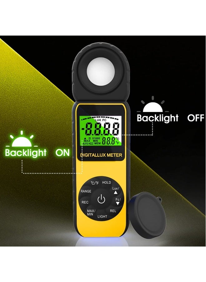 Generic - Handheld Digital Illuminance Light Meter, Measure Range Up to 400,000Lux (0.01~40,000 FC), 270º Rotated Sensor, Backlight, for Foot Candles, Plants, LED Lights - Image 1
